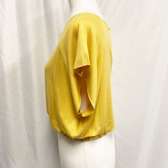 Golden Yellow Short Sleeve Crop Top - Picture 8 of 11